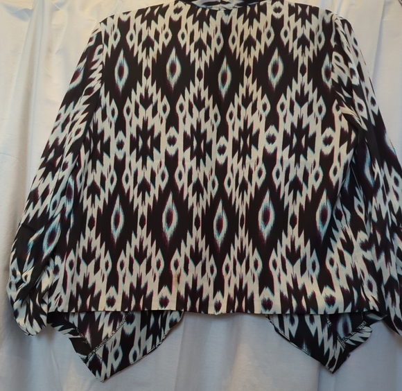 Charlotte Russe NWOT Size XL Black White Open Front Drape Blazer Jacket NWOT - Picture 5 of 16
